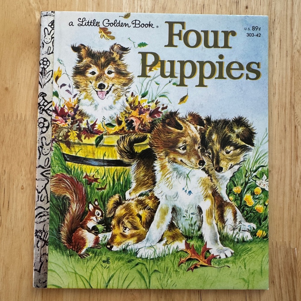 Four‎ Puppies Little Golden Book Anne Heathers Lilian Obligado 1960 Copyright